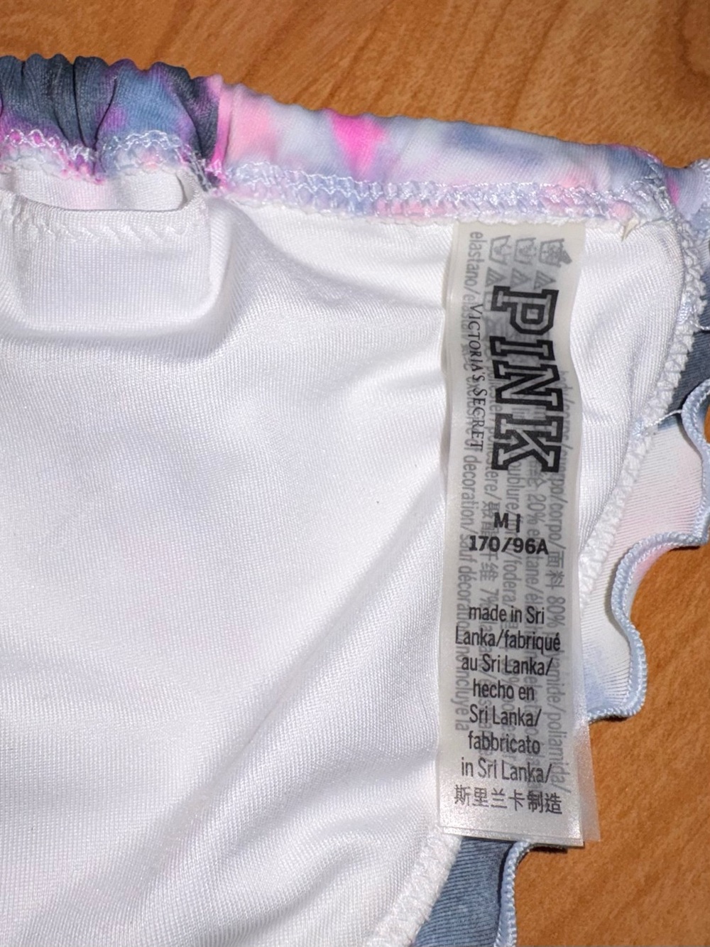 Victoria Secret Pink Tie-Dye Ruffled Triangle Mini Bikini Set - Picture 4 of 5